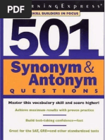 501 Synonyms,Antonyms