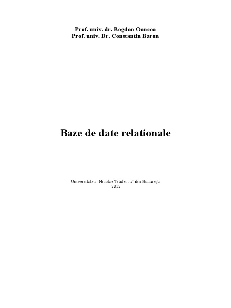 Curs Baze de Date - Acces 2010 | PDF