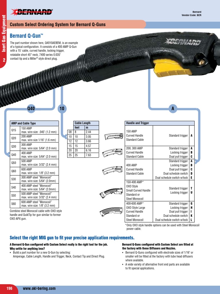 Bernard Q Gun Parts Break Down Electrical Connector Mechanical