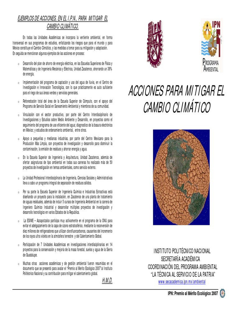 Acciones del IPN para Mitigar el Cambio Climático | PDF