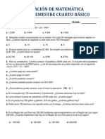 EVALUACIÓN MATEMÁTICA CUARTO BÁSICO