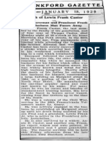 Obituary of Lewis F Castor, Frankford Carriage Maker