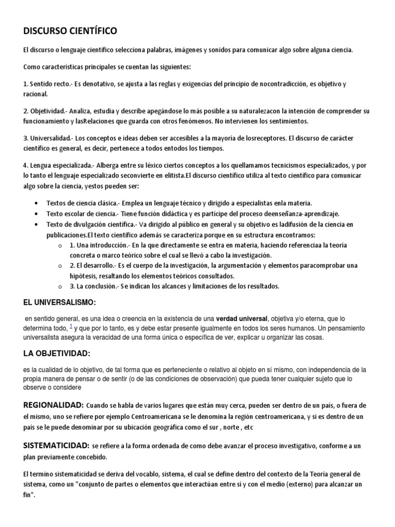 Discurso científico