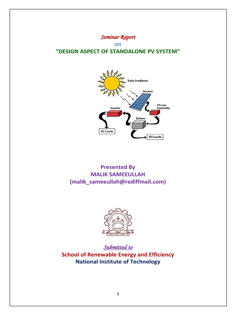Standalone PV System Design Insights | PDF | Photovoltaics ...