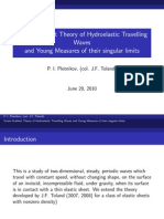 Strain-Gradient Theory of Hydroelastic Travelling Waves and Young Measures of Their Singular Limits