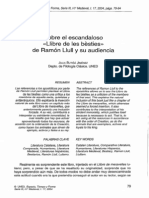 Sobre El Escandaloso Libro de Las Bestias de Llull. 2004 PDF