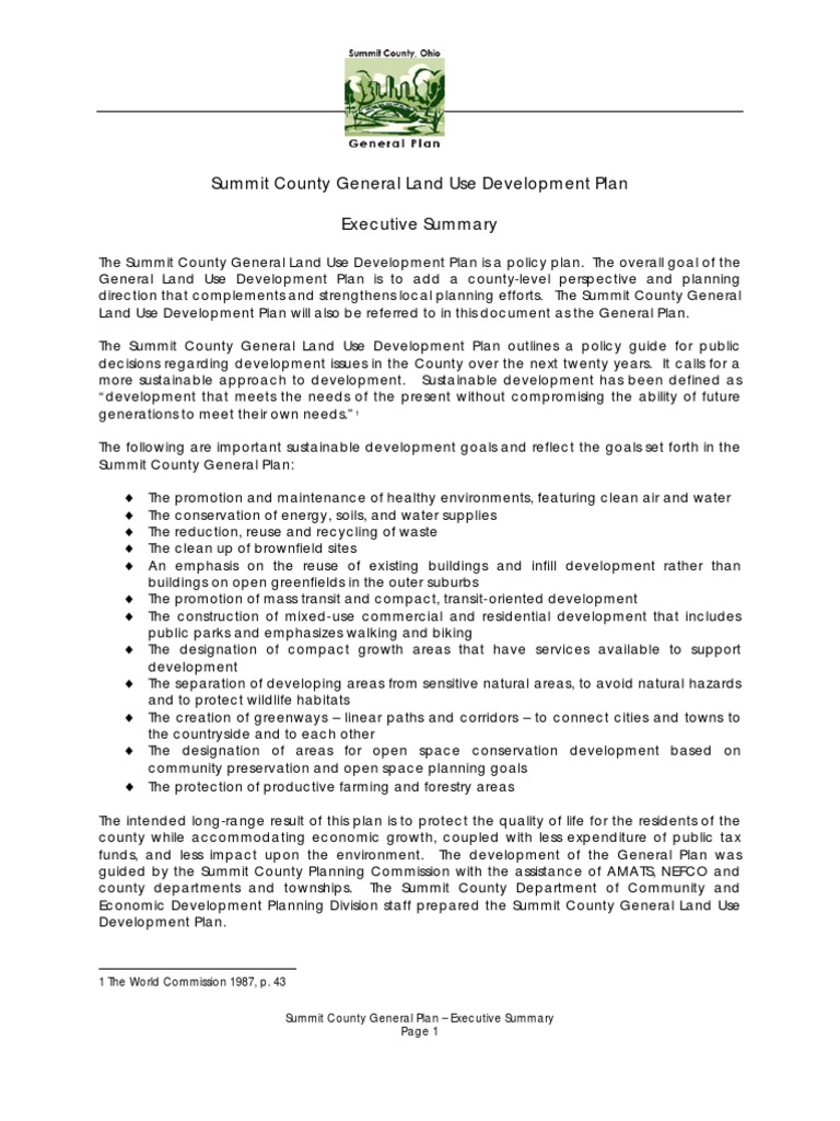 Summit County Land Use PDF Urban Sprawl Stormwater