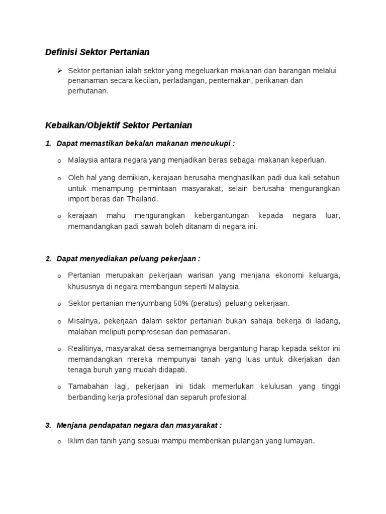 Sektor Pertanian Pdf