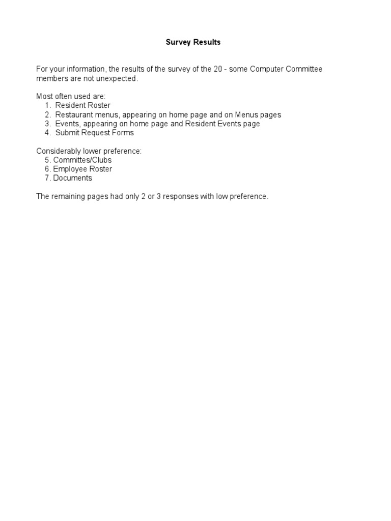 Computer Committee Survey Insights | PDF