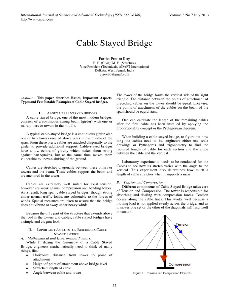 Cable Stayed Bridge PDF Bridge Beam (Structure)
