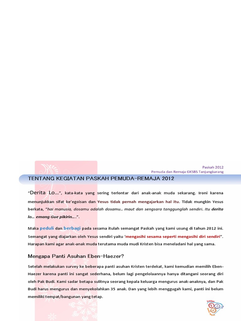 contoh PROPOSAL Penggalangan Dana