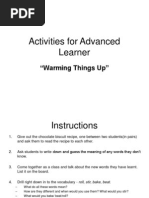 Activities for Advanced Learner