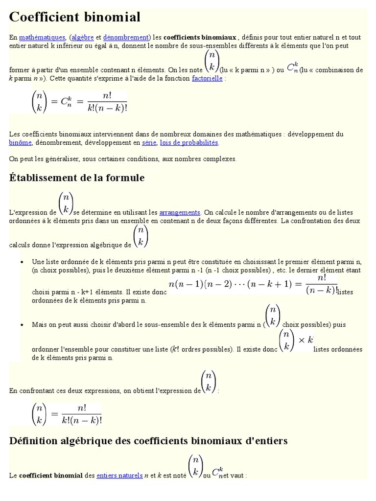 Comment Calculer La Propriété D’Un Binôme LPLFNC — free download