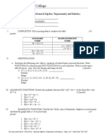 1st Assessment - Advanced Algebra