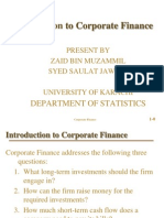 Introduction to Corporate Finanace