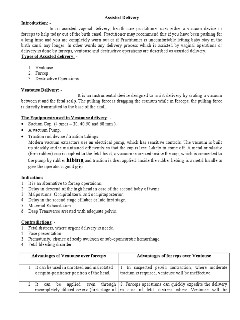 Assisted Delivery | PDF | Childbirth | Clinical Medicine