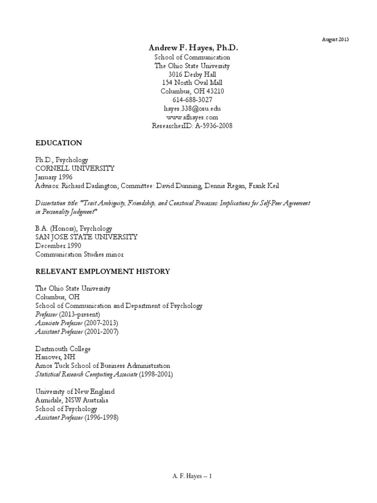 CV Hayes | PDF