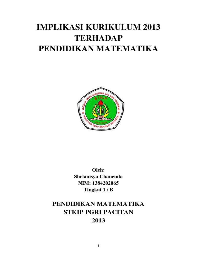 Implikasi Kurikulum 2013 Terhadap Pendidikan Matematika