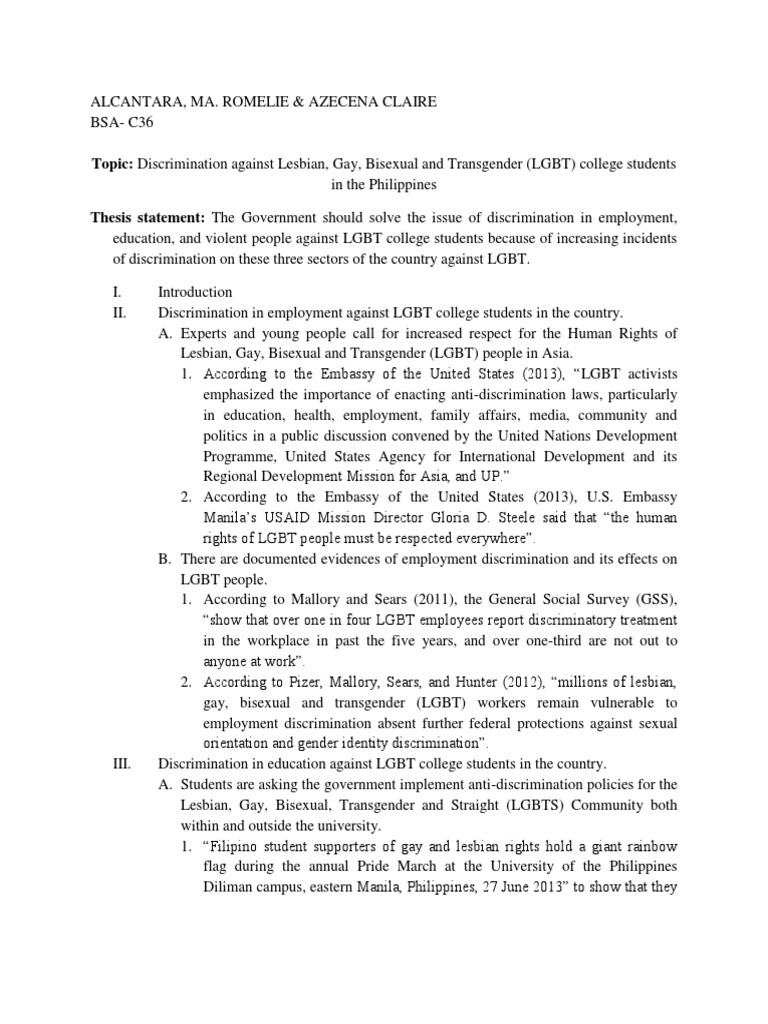 Thesis statement about lgbt in the philippines image