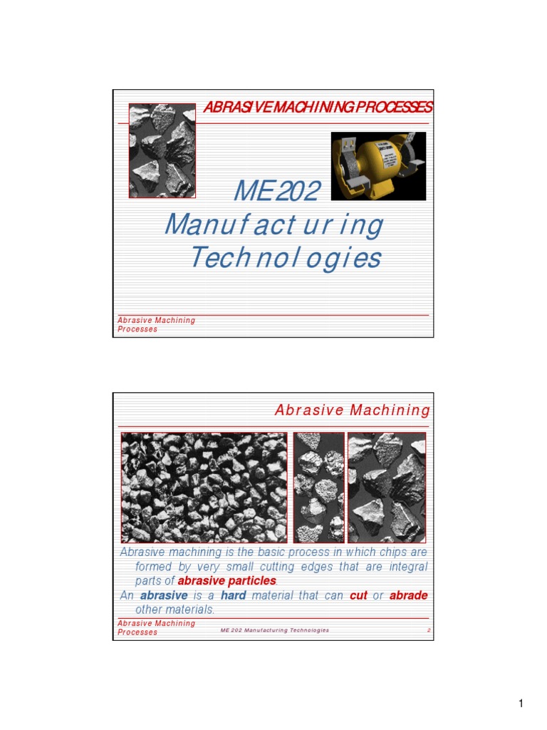 10 Abrasive Machining Processes PDF Grinding (Abrasive Cutting