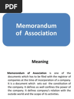 On Memorandum of Association