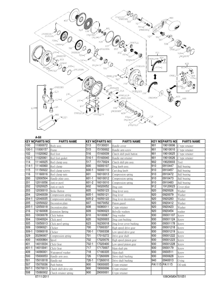 Okuma Andros A 5II Parts