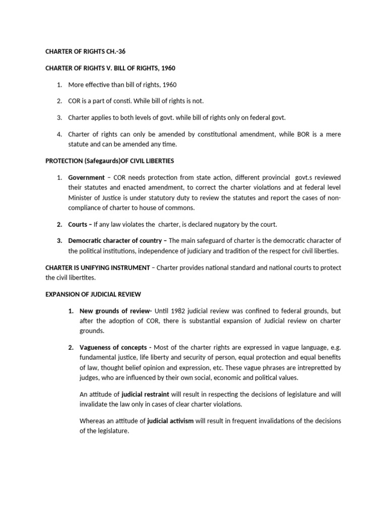NCA Constitutional Law Charter of Rights CH-36 | PDF | Judicial Review