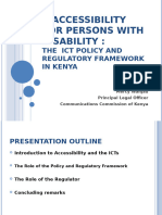 Policy and Regulatory Framework For Pwds in Kenya