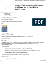 A Progressive Syndrome of Autism, Dementia, Ataxia, and Loss of Purposeful Hand Use in Girls - Rett's Syndrome - Report of 35 Cas