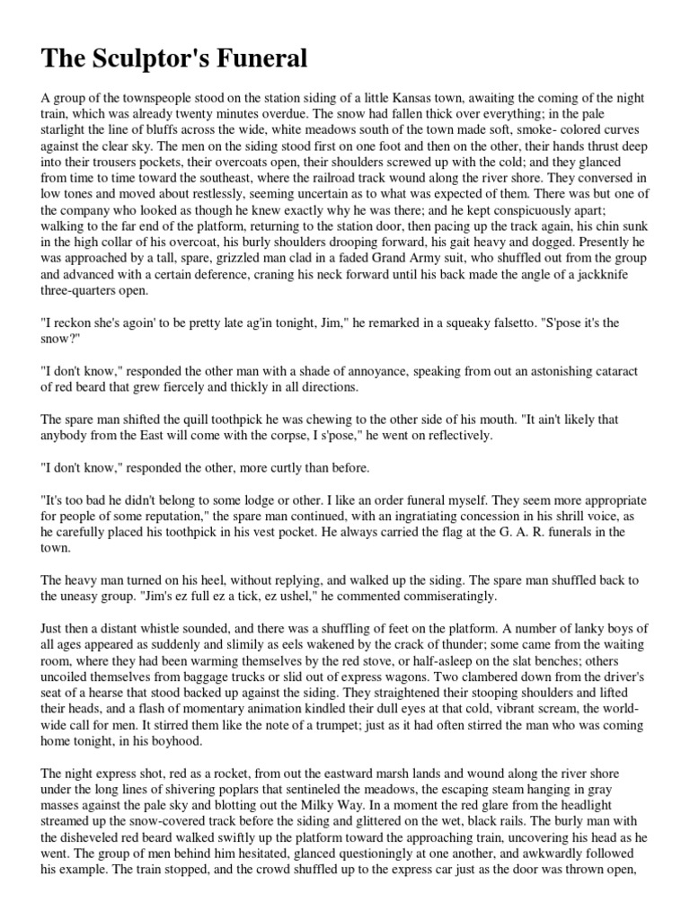 The Sculptor's Funeral | PDF | Travel