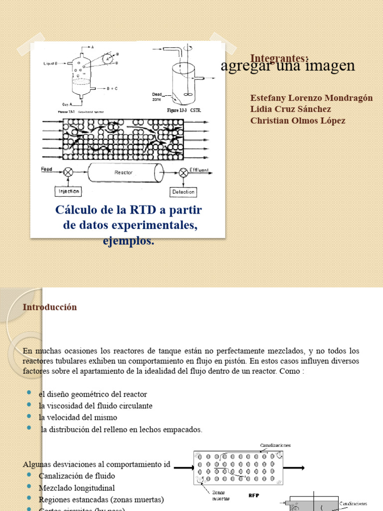 Cálculo de RTD en Reactores Químicos | PDF | Reactor Quimico ...