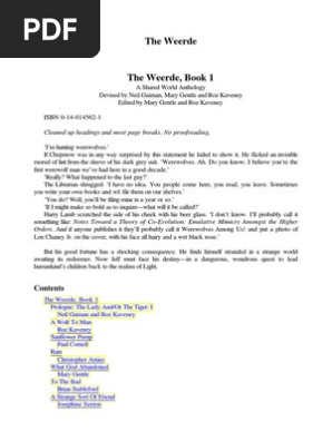 Neil Gaiman Anthology The Weerde Werewolves Librarian