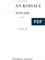 Kodaly Zoltan Sonate Op 8 Violoncello Solo