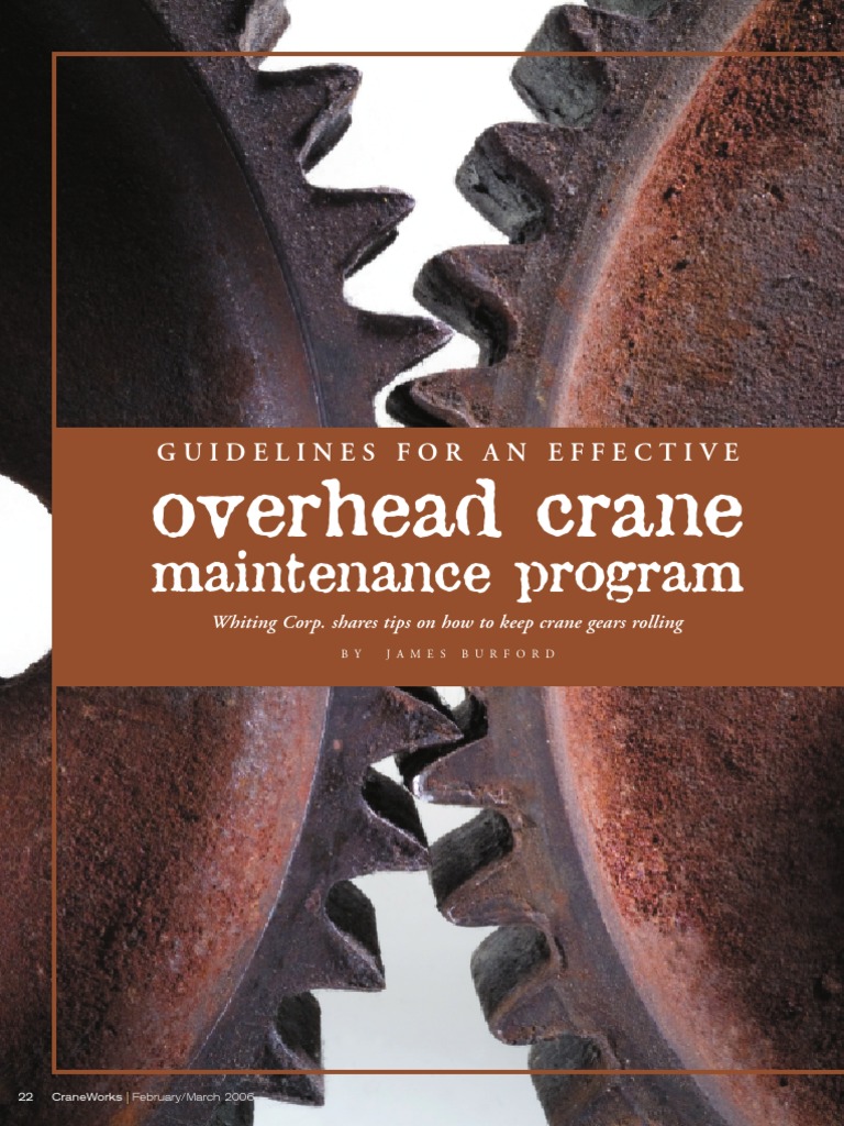 Overhead Crane: Maintenance Program | Download Free PDF | Crane ...