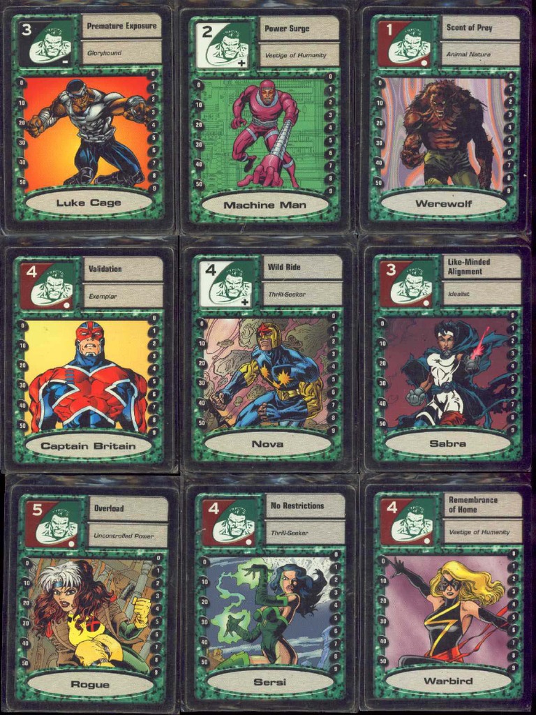 Marvel Super Heroes Adventure Game (SAGA) RPG Fate Deck