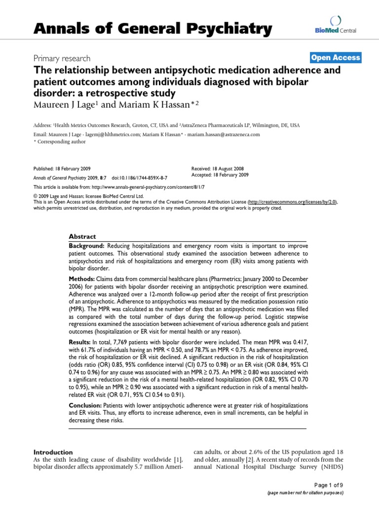 Annals of General Psychiatry | PDF | Antipsychotic | Bipolar Disorder