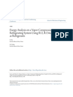 Exergy Analysis on a Vapor Compression Refrigerating System Using