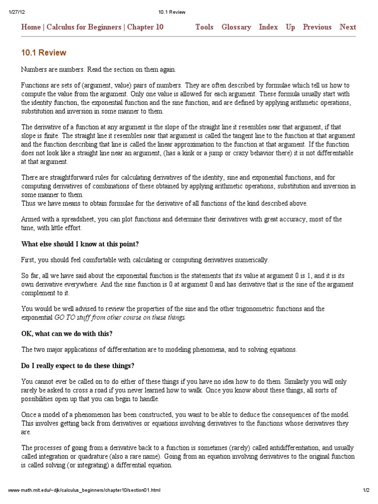 10.1 Re Ie Home Calculus For Beginners Chapter 10 Tools Glossary Index