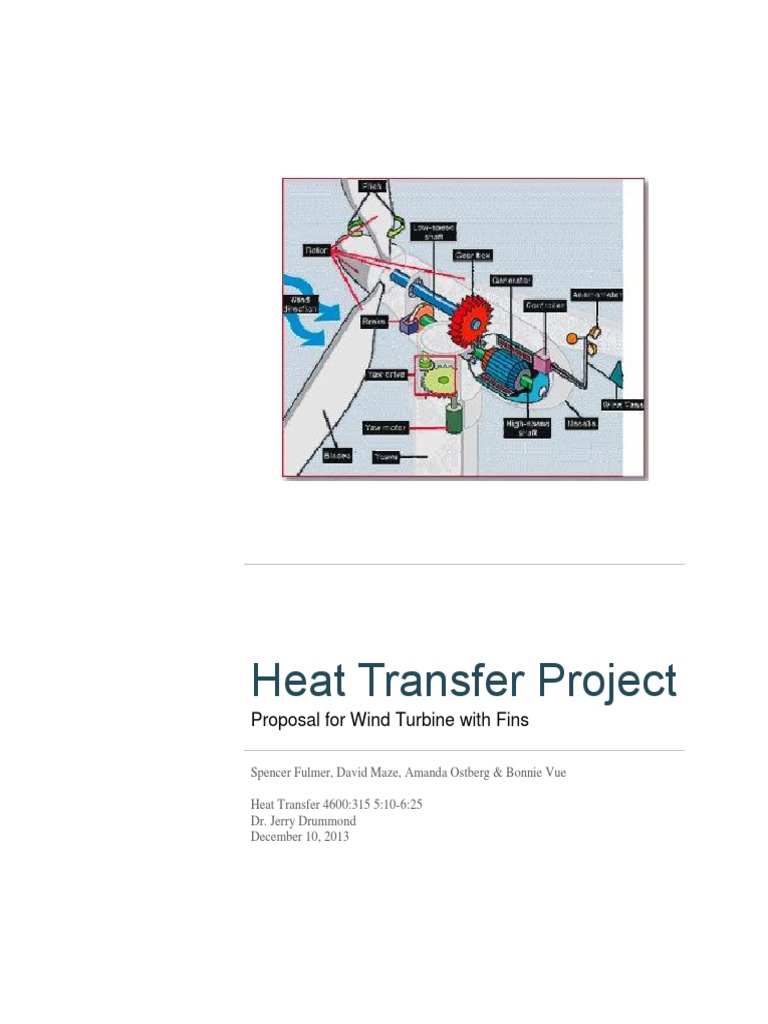 Wind Turbine Heat Transfer Proposal | PDF | Heat | Heat Transfer