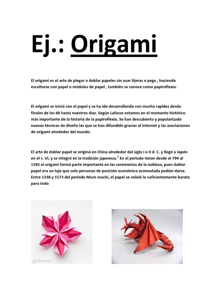 Historia Del Origami Clase De Origamicom