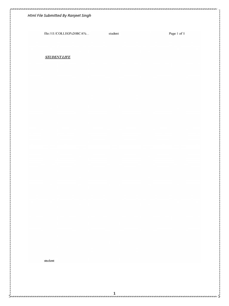 BCA 1st Year HTML Practical File | PDF | Printer (Computing) | Html Element