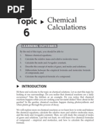 Topic 6 Chemical Calculations