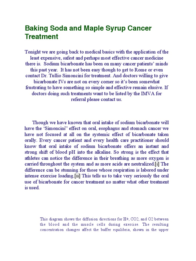 Baking Soda and Maple Syrup Cancer Treatment PDF Sodium Bicarbonate