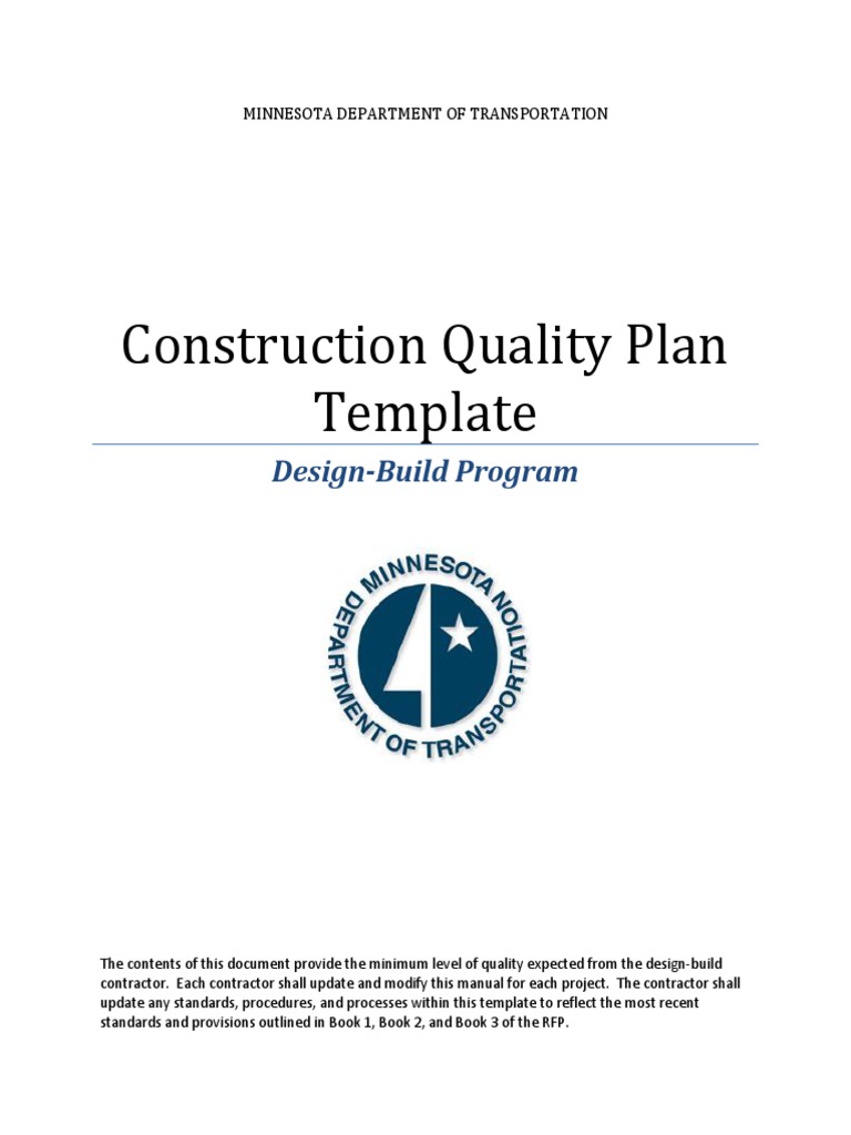 Minnesota Construction Quality Plan Template | PDF | Technology ...