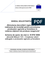 GHIDUL SOLICITANTULUI Pentru Schema de Ajutor de Stat 