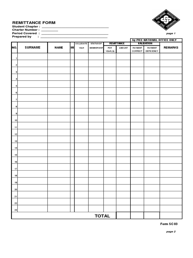 C Remit Form | PDF