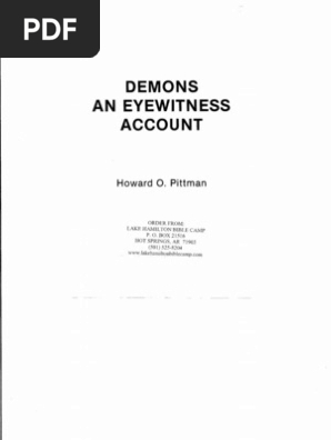 Howard Pittman - Demons Eyewitness Account | PDF