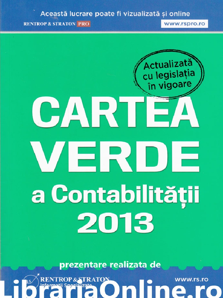 Cartea Verde A Contabilitatii 2013 | PDF