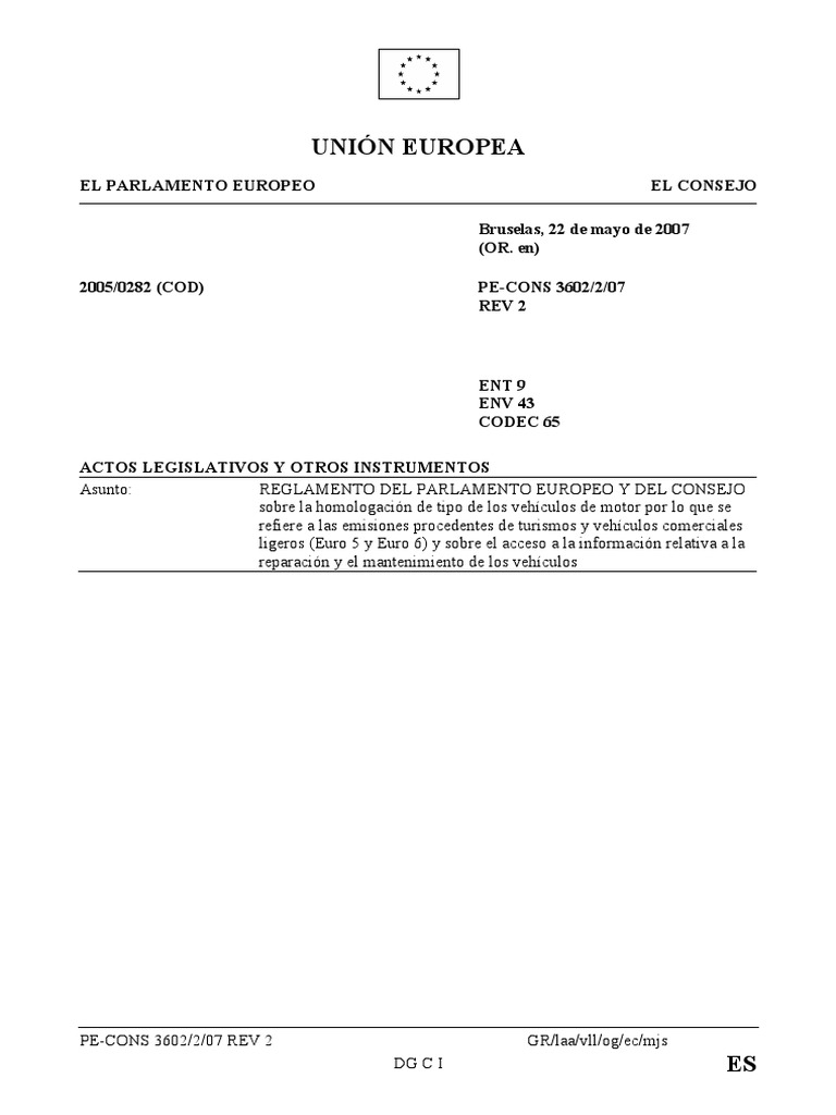 Norma Euro 5 y Euro 6