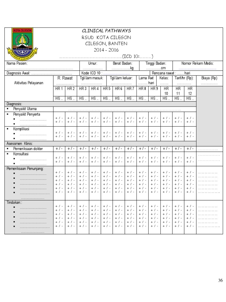 Format Clinical Pathways 12 Hari | PDF